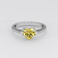 1.51 Ct. Yellow Sapphire Ring, 14K White Gold 1