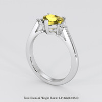 1.51 Ct. Yellow Sapphire Ring, 14K White Gold 2