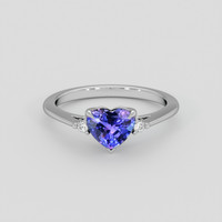 1.05 Ct. Purplish Blue Sapphire Ring, 14K White Gold 1