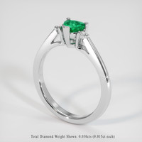 0.39 Ct. Emerald Ring, 18K White Gold 2