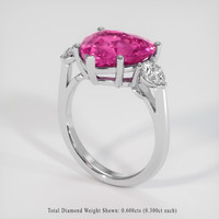 6.01 Ct. Pink Sapphire Ring, 18K White Gold 2