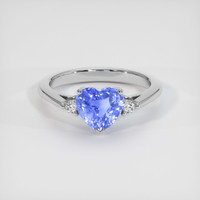 2.07 Ct. Blue Sapphire Ring, 18K White Gold 1