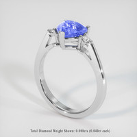 2.07 Ct. Blue Sapphire Ring, 18K White Gold 2