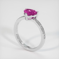 1.53 Ct. Pink Sapphire Ring, Platinum 950 2