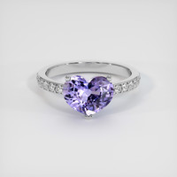 2.69 Ct. Purple Sapphire Ring, 14K White Gold 1