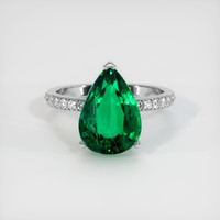 4.29 Ct. Emerald Ring, 18K White Gold 1