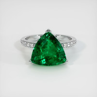 4.29 Ct. Emerald Ring, 18K White Gold 1