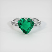 2.20 Ct. Emerald Ring, 18K White Gold 1
