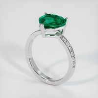 2.20 Ct. Emerald Ring, 18K White Gold 2