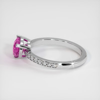 1.53 Ct. Pink Sapphire Ring, 18K White Gold 4