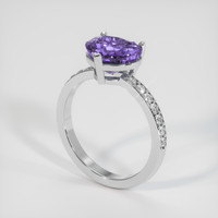 2.69 Ct. Purple Sapphire Ring, 18K White Gold 2