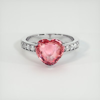 2.04 Ct. Padparadscha Sapphire Ring, 18K White Gold 1
