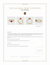 Ruby Ring 1.02 Ct., 14K Yellow Gold Appraisal