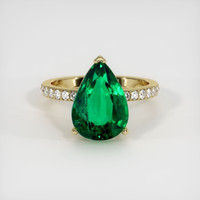 4.29 Ct. Emerald Ring, 18K Yellow Gold 1