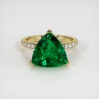 4.29 Ct. Emerald Ring, 18K Yellow Gold 1
