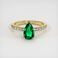 1.36 Ct. Emerald Ring, 18K Yellow Gold 1