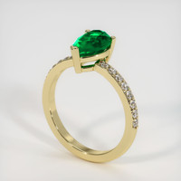 1.36 Ct. Emerald Ring, 18K Yellow Gold 2