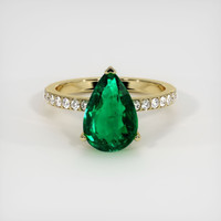 2.85 Ct. Emerald Ring, 18K Yellow Gold 1