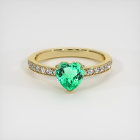 1.19 Ct. Emerald Ring, 18K Yellow Gold 1