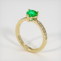 1.19 Ct. Emerald Ring, 18K Yellow Gold 2