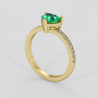 0.65 Ct. Emerald Ring, 18K Yellow Gold 2