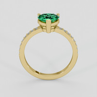 0.65 Ct. Emerald Ring, 18K Yellow Gold 3