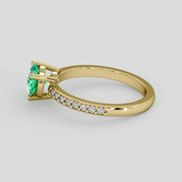 0.65 Ct. Emerald Ring, 18K Yellow Gold 4