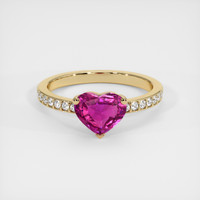 1.53 Ct. Pink Sapphire Ring, 18K Yellow Gold 1