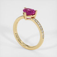 1.53 Ct. Pink Sapphire Ring, 18K Yellow Gold 2