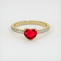 1.02 Ct. Ruby  Ring - 18K Yellow Gold