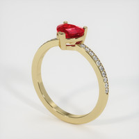 1.02 Ct. Ruby  Ring - 18K Yellow Gold