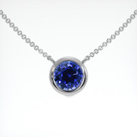 1.17 Ct. Blue Sapphire Necklace, Platinum 950 1