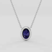 1.13 Ct. Blue Sapphire Necklace, Platinum 950 4