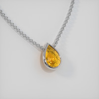 0.87 Ct. Orangish Yellow Sapphire Necklace, Platinum 950 2