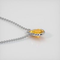 0.87 Ct. Orangish Yellow Sapphire Necklace, Platinum 950 3