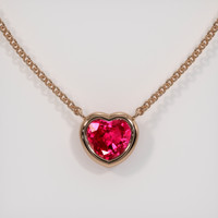 0.53 Ct. Ruby Necklace, 14K Rose Gold 1