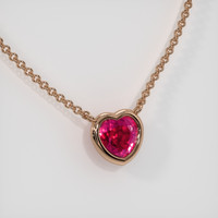 0.53 Ct. Ruby Necklace, 14K Rose Gold 2