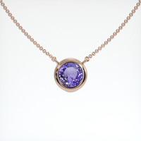 1.13 Ct. Purple Sapphire Necklace, 14K Rose Gold 1