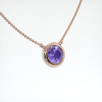 1.13 Ct. Purple Sapphire Necklace, 14K Rose Gold 2