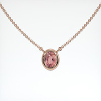 0.74 Ct. Padparadscha Sapphire Necklace, 14K Rose Gold 1