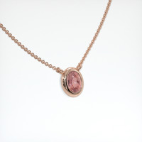 0.74 Ct. Padparadscha Sapphire Necklace, 14K Rose Gold 2