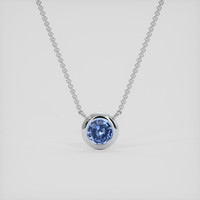 0.66 Ct. Blue Sapphire Necklace, Silver 1