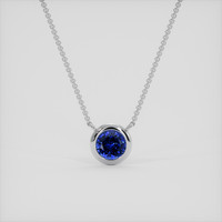 0.82 Ct. Blue Sapphire Necklace, Silver 1