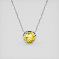 1.31 Ct. Yellow Sapphire Necklace, Silver 1