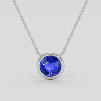 1.61 Ct. Blue Sapphire Necklace, 10K White Gold 1