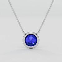 1.61 Ct. Blue Sapphire Necklace, 10K White Gold 4