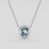 0.48 Ct. Greyish Blue Sapphire Necklace, 10K White Gold 1