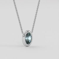 0.48 Ct. Greyish Blue Sapphire Necklace, 10K White Gold 2