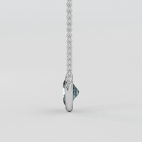 0.48 Ct. Greyish Blue Sapphire Necklace, 10K White Gold 3
