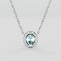 0.48 Ct. Greyish Blue Sapphire Necklace, 10K White Gold 4